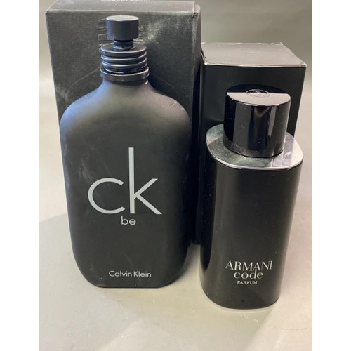 9583 - GIORGIO ARMANI ARMANI CODE PARFUM 125ML + CALVIN KLEIN CKBE EAU DE TOILETTE 200ML / PART USED (SEE I... 