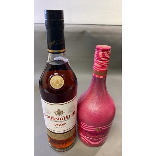 9593 - COURVOISIER VSOP COGNAC 1828 700ML + BALLYCASTLE RASPBERRY RIPPLE 70CL / BRAND NEW