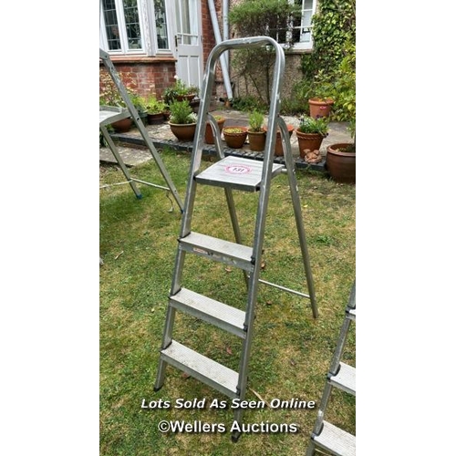 131 - 4 rung aluminium step ladder / Please bring equipment and labour to assist with removal of all lots.... 