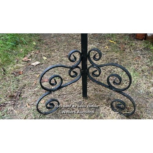 147 - Wrought iron stand, 110cm (h) x 45cm (w) / Please bring equipment and labour to assist with removal ... 