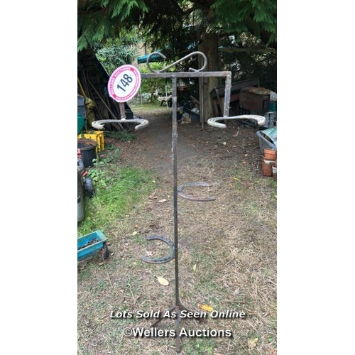 148 - Three tier horse shoe plant stand, 103cm (h) / Please bring equipment and labour to assist with remo... 