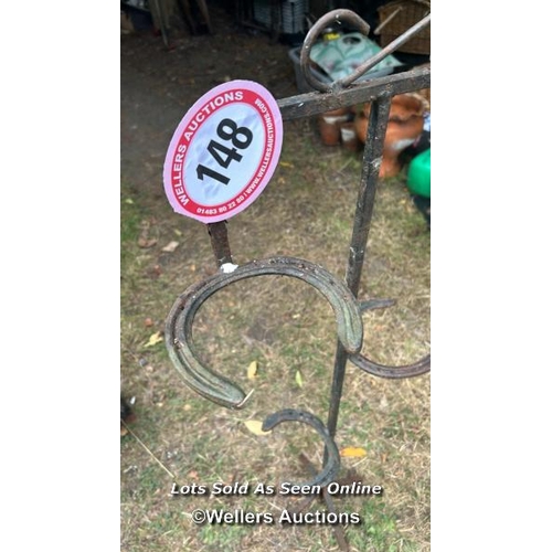 148 - Three tier horse shoe plant stand, 103cm (h) / Please bring equipment and labour to assist with remo... 