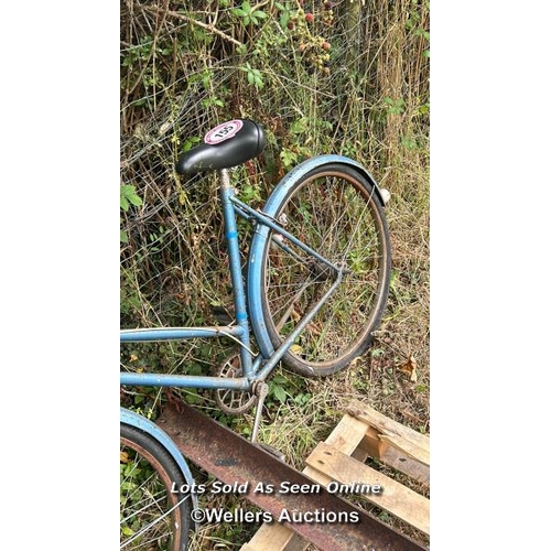 155 - Vintage unbranded bicycle / Please bring equipment and labour to assist with removal of all lots. Al... 