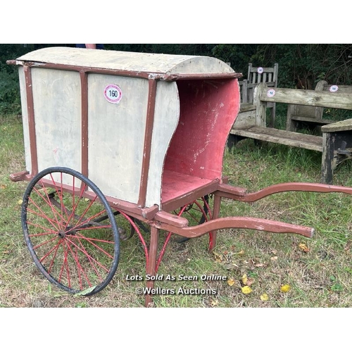 160 - Victorian delivery cart, 126cm (h) x 160cm (l) x 93cm (w) / Please bring equipment and labour to ass... 