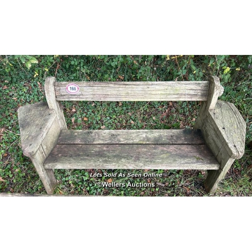 166 - Rustic elm garden bench, 72cm (h) x 175cm (w) x 59cm (d) / Please bring equipment and labour to assi... 