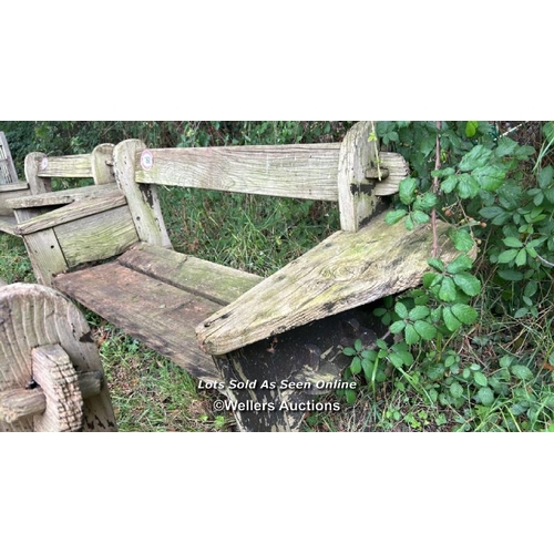 168 - Rustic elm garden bench, 75cm (h) x 178cm (w) x 62cm (d) / Please bring equipment and labour to assi... 