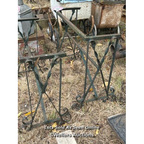 171 - Two wrought iron trough stands, 55cm (h) x 66cm (w) x 35cm (d) / Please bring equipment and labour t... 