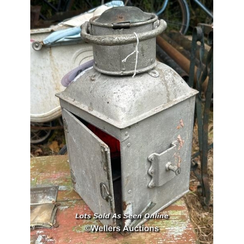 174 - Port side ships lantern / Please bring equipment and labour to assist with removal of all lots. All ... 