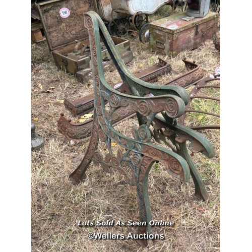 175 - Pair of cast iron bench ends, 82cm (h) / Please bring equipment and labour to assist with removal of... 