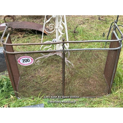 200 - Brass fire guard, 55cm (h) x 84cm (w) x 30cm (d) / Please bring equipment and labour to assist with ... 