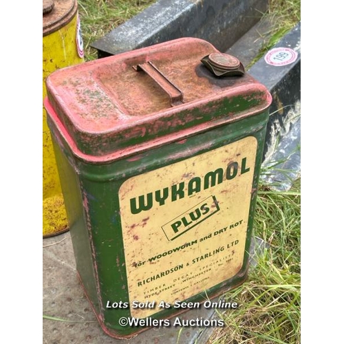 202 - Vintage Wykamol can, 48cm (h) / Please bring equipment and labour to assist with removal of all lots... 