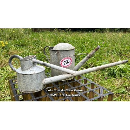 206 - Two galvanised water cans / Please bring equipment and labour to assist with removal of all lots. Al... 