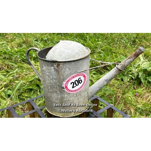 206 - Two galvanised water cans / Please bring equipment and labour to assist with removal of all lots. Al... 