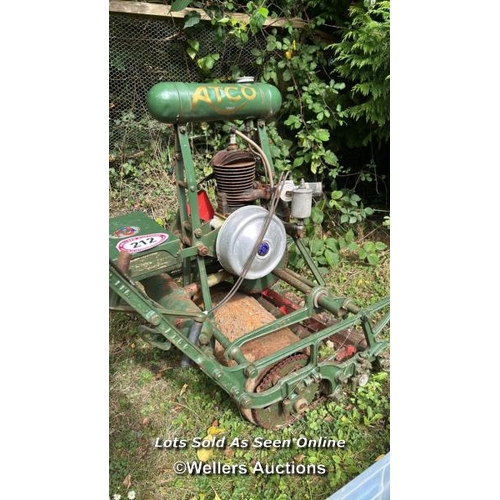 212 - Vintage Atco motorised pushmower / Please bring equipment and labour to assist with removal of all l... 