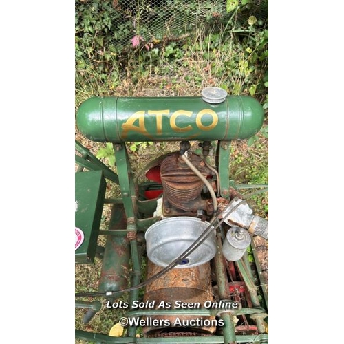 212 - Vintage Atco motorised pushmower / Please bring equipment and labour to assist with removal of all l... 