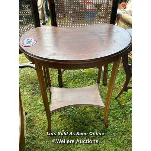 224 - A Sheraton revival kidney shaped occasional table, 71cm (h) x 62cm (w) x 35cm (d) / Please bring equ... 