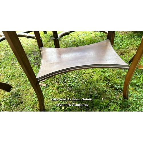 224 - A Sheraton revival kidney shaped occasional table, 71cm (h) x 62cm (w) x 35cm (d) / Please bring equ... 