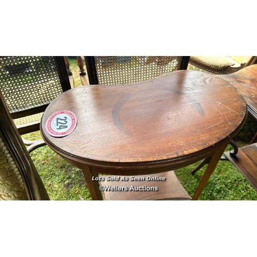 224 - A Sheraton revival kidney shaped occasional table, 71cm (h) x 62cm (w) x 35cm (d) / Please bring equ... 