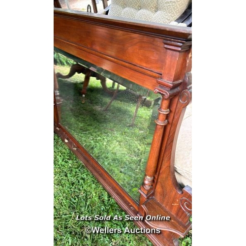 231 - Edwardian overmantle mirror, 114cm (w) x 71cm (h) / Please bring equipment and labour to assist with... 