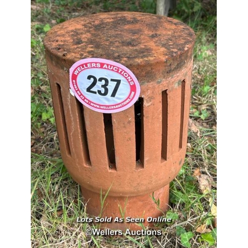 237 - Chimney cowl, 38cm (h) / Please bring equipment and labour to assist with removal of all lots. All l... 