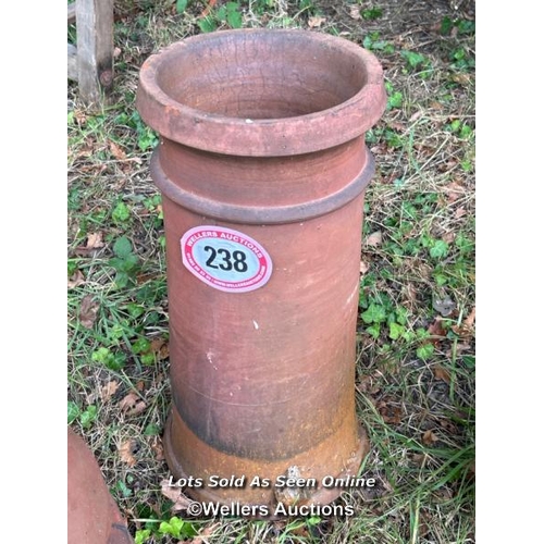 238 - Terracotta chimney pot, 57cm (h) / Please bring equipment and labour to assist with removal of all l... 