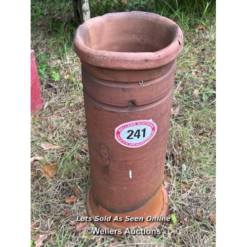 241 - Terracotta roll top chimney pot, 60cm (h) / Please bring equipment and labour to assist with removal... 