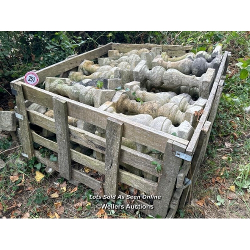 251 - Approx. sixty comcrete ballustrade spindles, 44cm (h) / Please bring equipment and labour to assist ... 