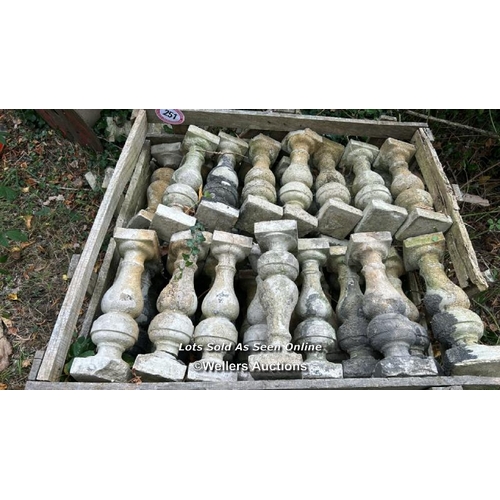 251 - Approx. sixty comcrete ballustrade spindles, 44cm (h) / Please bring equipment and labour to assist ... 