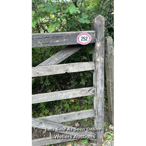 252 - Five bar wooden field gate, 12.5ft / Please bring equipment and labour to assist with removal of all... 