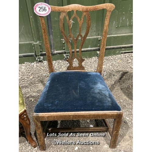 256 - A Georgian Chippendale style country chair, 83cm (h) x 52cm (w) x 42cm (d) / Please bring equipment ... 