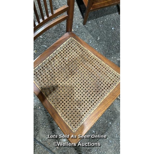 260 - 1900's wooden bedroom chair with cane seat, 87cm (h) x 39cm (w) x 37cm (d) / Please bring equipment ... 