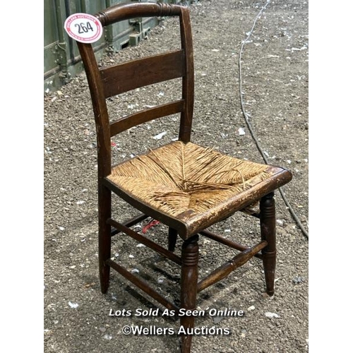 264 - A regency style country chair with oak frame and wicker seat, 86cm (h) x 43cm (w) x 38.5cm (d) / Ple... 