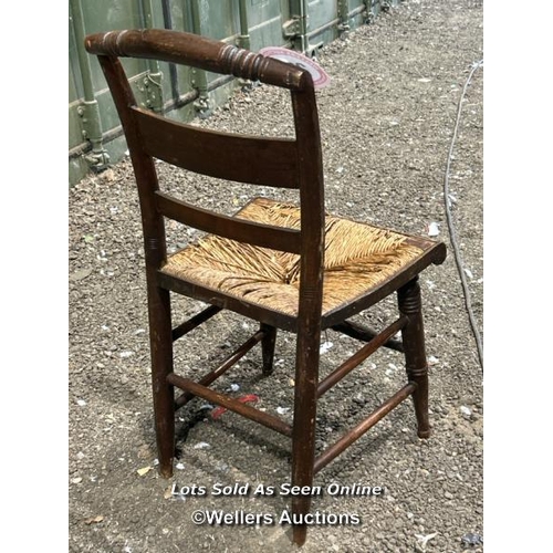 264 - A regency style country chair with oak frame and wicker seat, 86cm (h) x 43cm (w) x 38.5cm (d) / Ple... 