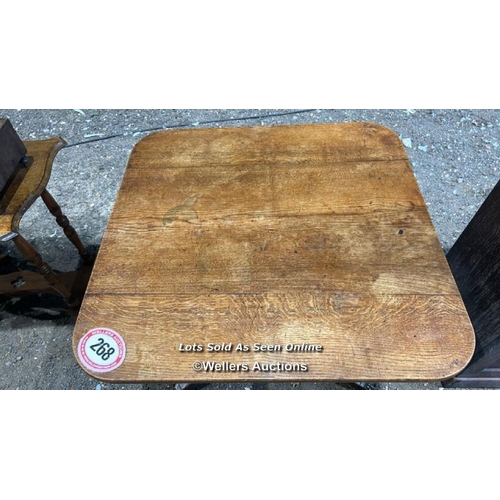 268 - A Georgian breakfast table on tripod base with brass paw feet, 70cm (h) x 80cm x 80cm sq. / Please b... 