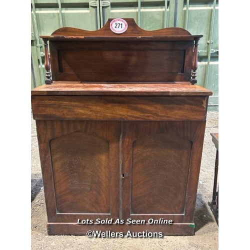 271 - A Victorian mahognay chiffonier, 129cm (h) x 90cm (w) x 41cm (d)  / Please bring equipment and labou... 