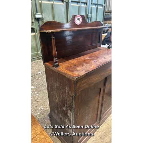 271 - A Victorian mahognay chiffonier, 129cm (h) x 90cm (w) x 41cm (d)  / Please bring equipment and labou... 