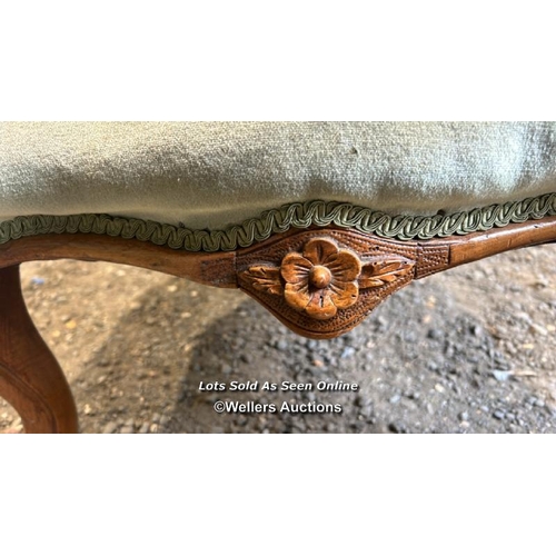 275 - A Victorian walnut nursing chair, 88cm (h) x 58cm (w) x 46cm (d) / Please bring equipment and labour... 