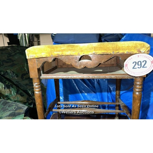 292 - A Victorian upholstered piano stool, 53cm (h) x 47cm (w) x 34cm (d) / Please bring equipment and lab... 