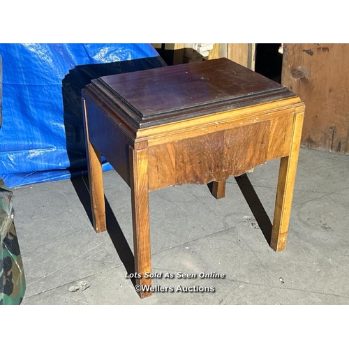 296 - Art deco style stool, 50cm (h) x 47cm (w) x 35cm (d) / Please bring equipment and labour to assist w... 