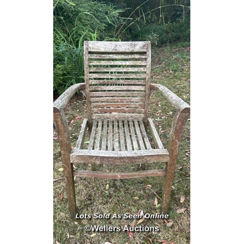 3 - Two garden chairs, 96cm (h) x 65cm (w) x 59cm (d) / Please bring equipment and labour to assist with... 