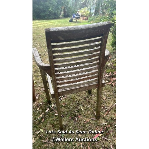 3 - Two garden chairs, 96cm (h) x 65cm (w) x 59cm (d) / Please bring equipment and labour to assist with... 