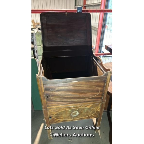 324 - A Georgian commode converted to bedside storage unit, 80cm (h) x 60cm (w) x 60cm (d) / Please bring ... 