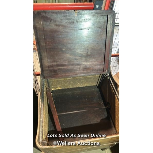 324 - A Georgian commode converted to bedside storage unit, 80cm (h) x 60cm (w) x 60cm (d) / Please bring ... 