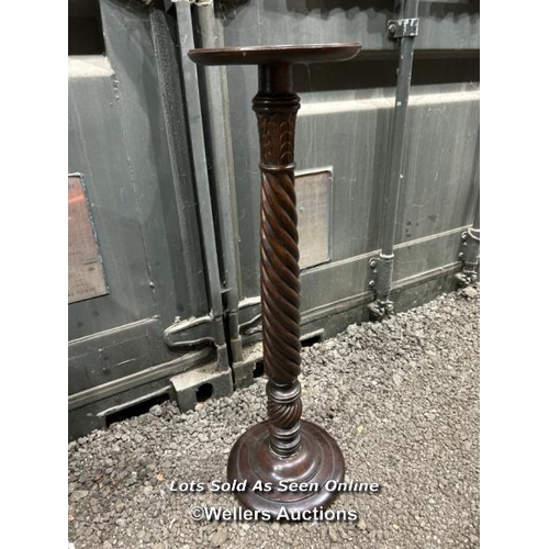 330 - A twisted mahogany jardinere stand, 90cm (h) / Please bring equipment and labour to assist with remo... 