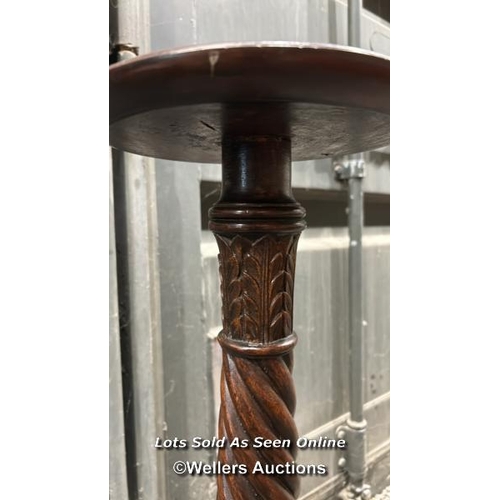 330 - A twisted mahogany jardinere stand, 90cm (h) / Please bring equipment and labour to assist with remo... 