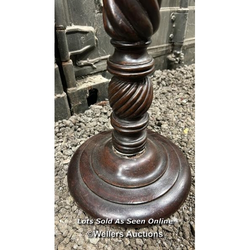 330 - A twisted mahogany jardinere stand, 90cm (h) / Please bring equipment and labour to assist with remo... 