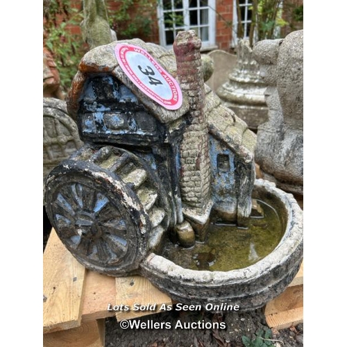 34 - Reconstituted stone house statue, 35cm (h) / Please bring equipment and labour to assist with remova... 