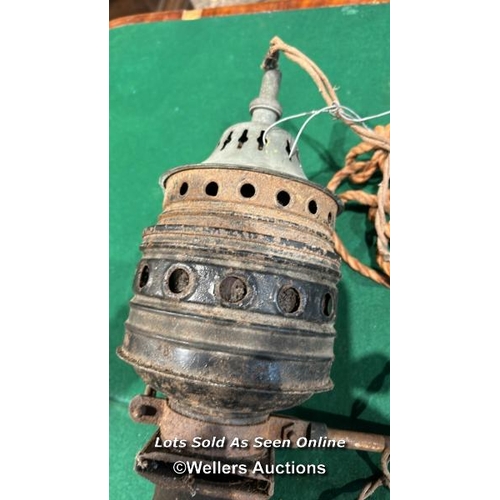 346 - 19th century lamp fitting, 44cm (l) / Please bring equipment and labour to assist with removal of al... 