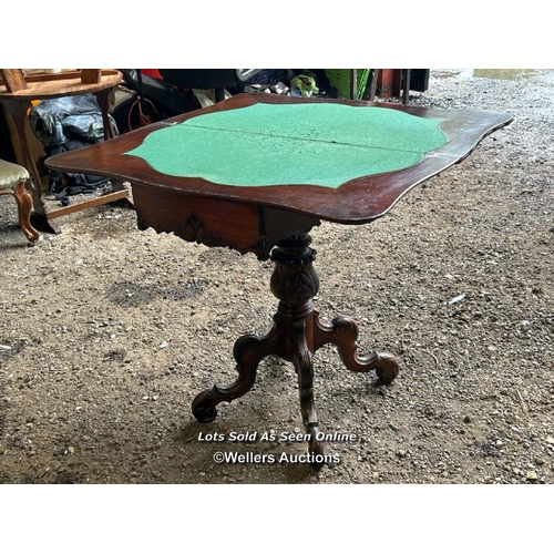 359 - A Victorian games table on quadra base with fine carvings and intricate detailing throughout, 75cm (... 