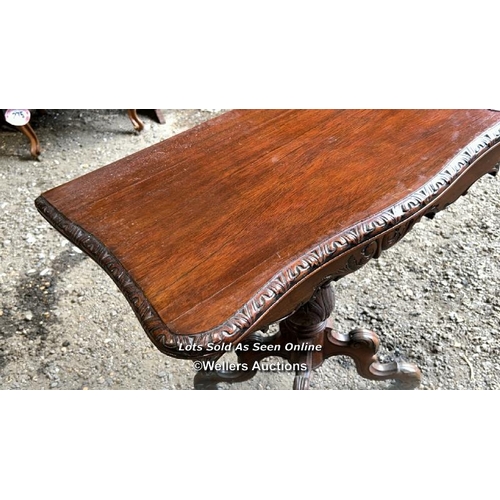 359 - A Victorian games table on quadra base with fine carvings and intricate detailing throughout, 75cm (... 